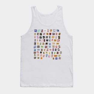 cut out magazine alphabet sticker pack journal newspaper Tank Top